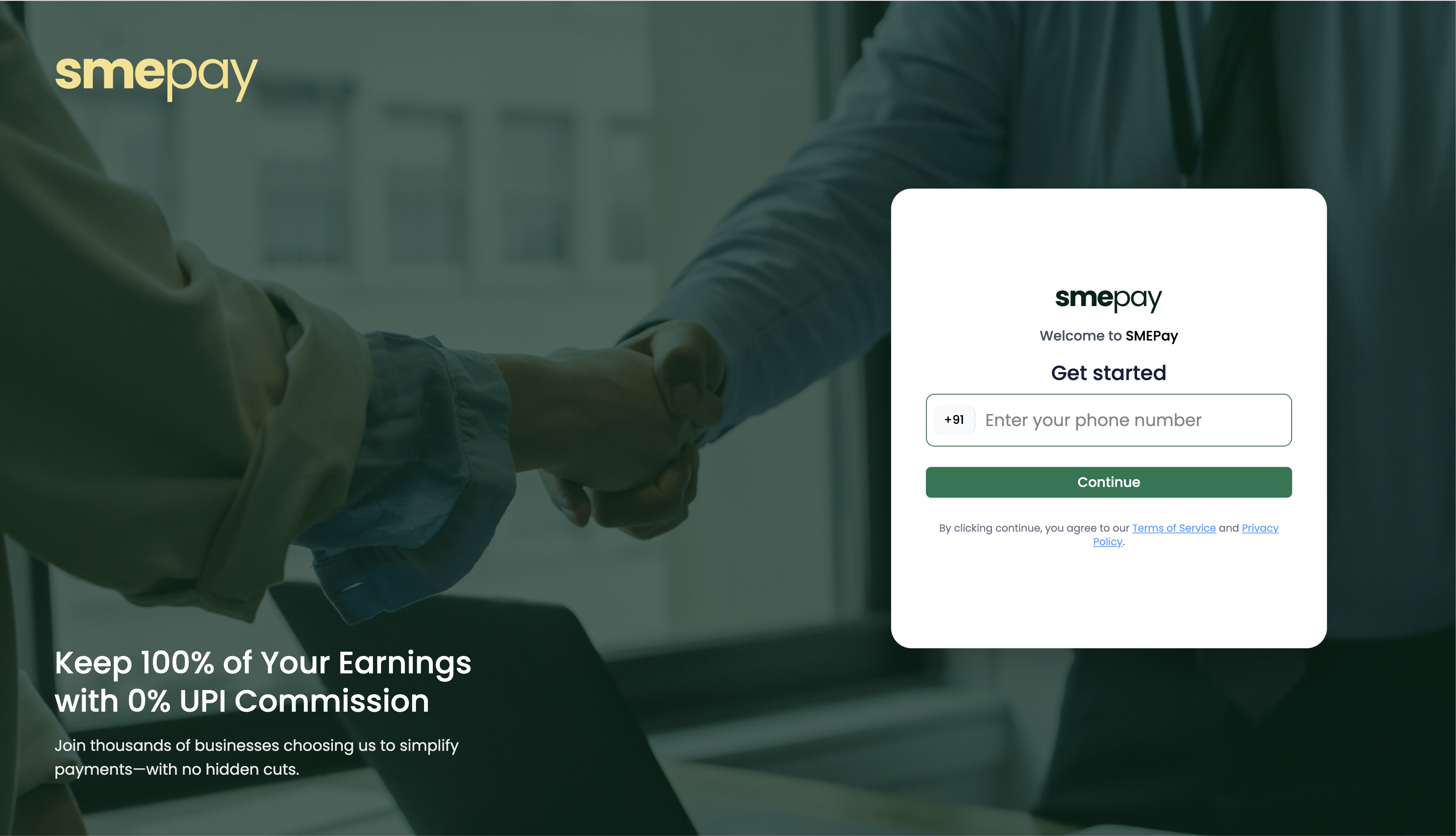 SMEPay Login/Signup