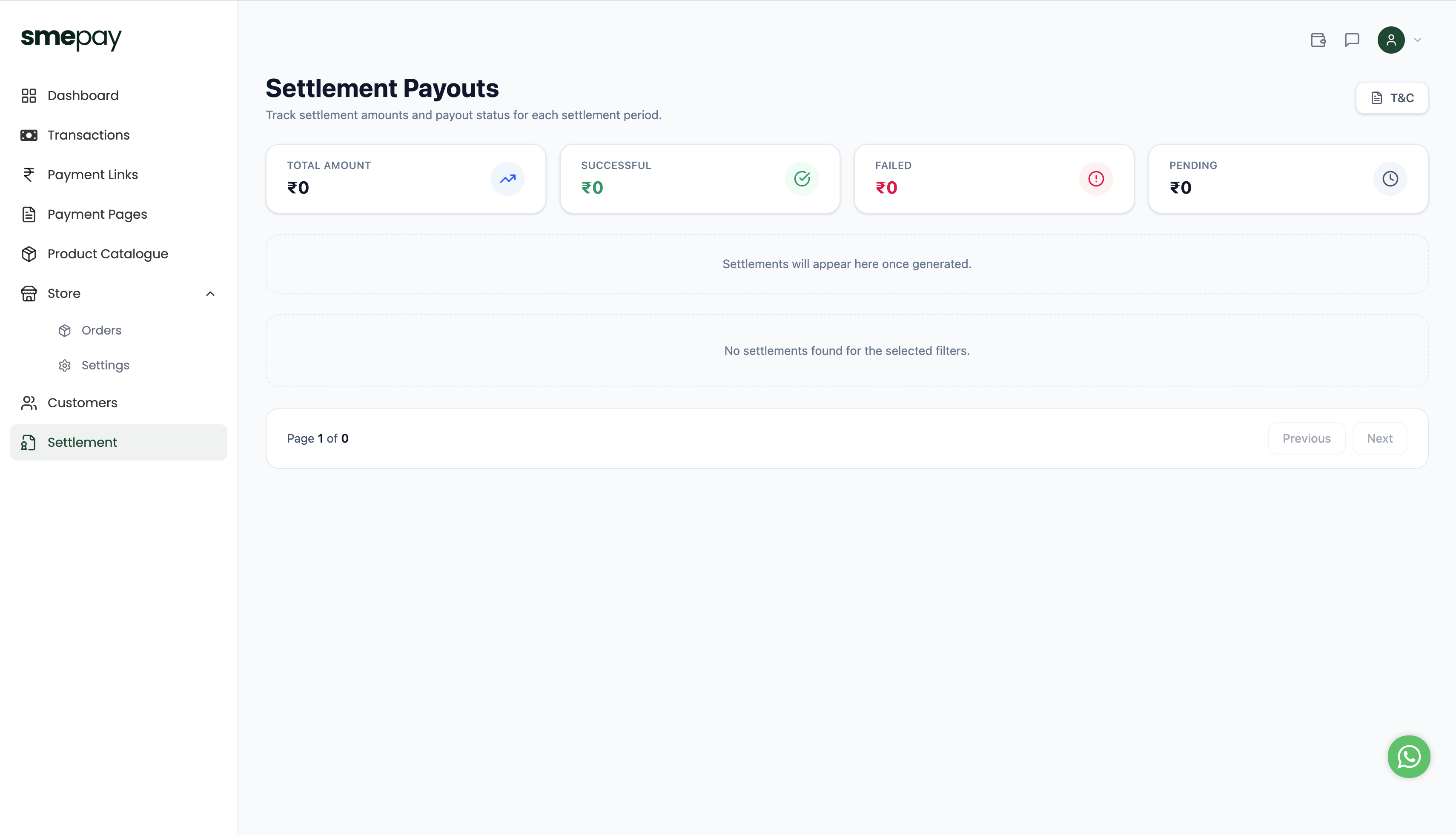 Settlement Dashboard