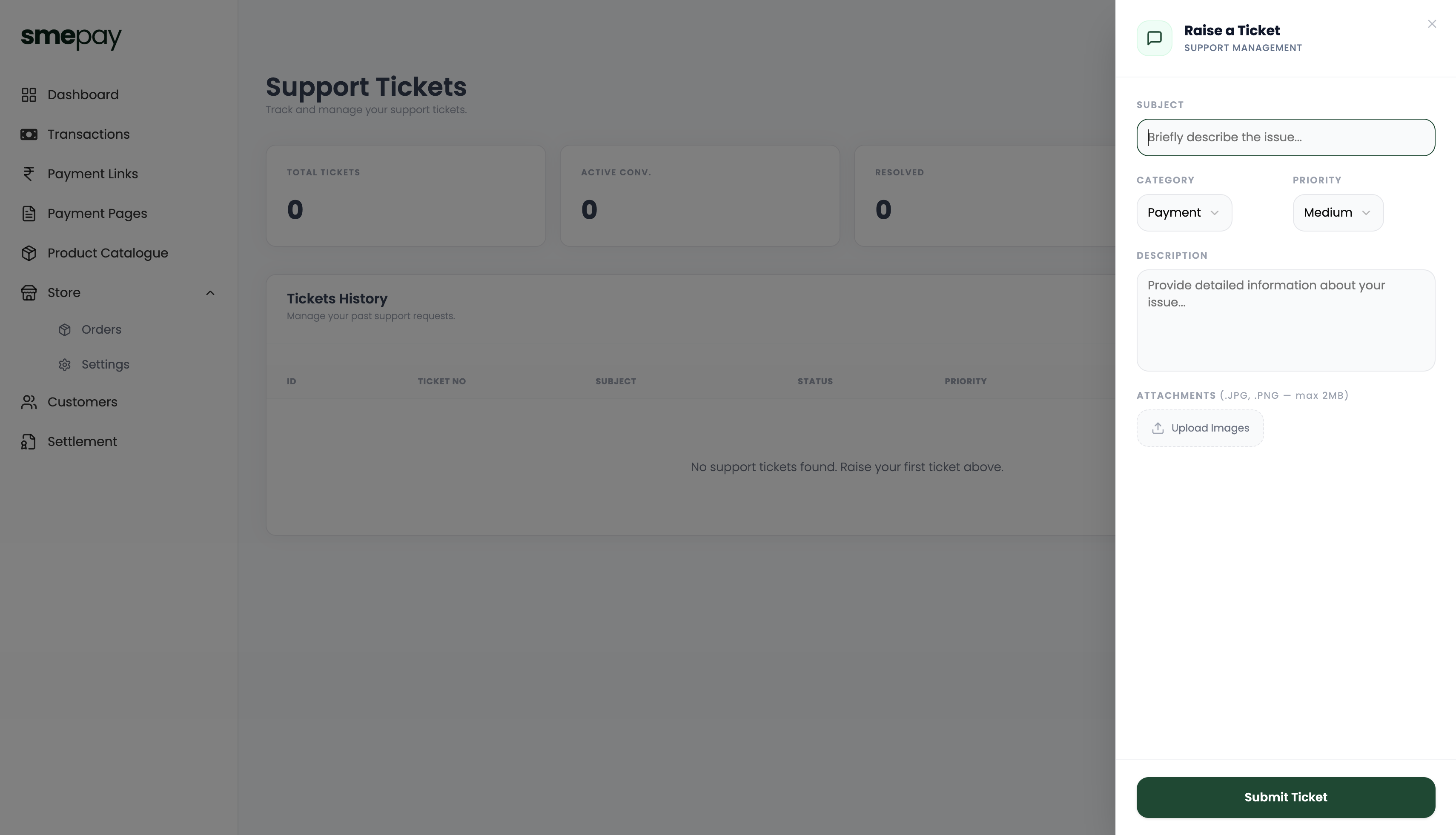 Support Tickets Dashboard